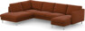 Madison Lux - 2-sits soffa med divan vänster och schäslong höger - Röd