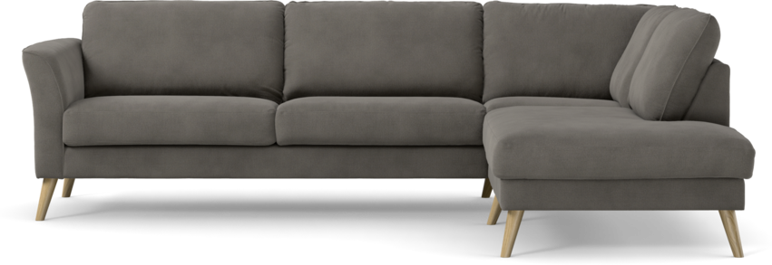 Bridge - 3-sits soffa med divan höger - Grå