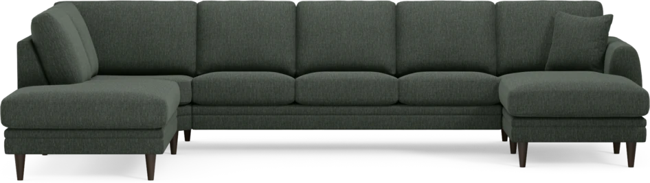 Eden - 3-sits soffa med divan vänster och schäslong höger - Grön