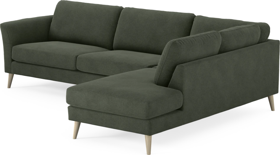 Bridge - 3-sits soffa med divan höger - Grön