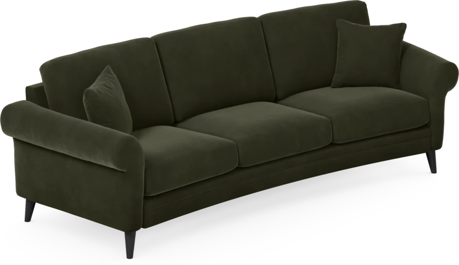 Eden - 3-sits soffa svängd - Grön