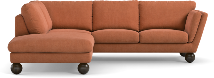 Madison Lux - 2-sits soffa med divan vänster - Orange