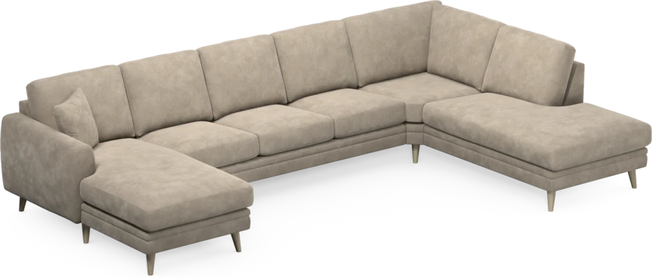Eden - 3-sits soffa med schäslong vänster och divan höger - Beige