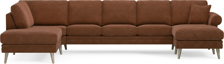 Eden - 3-sits soffa med divan vänster och schäslong höger - Orange