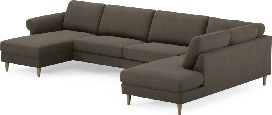 Bridge - 3-sits soffa med schäslong vänster och divan höger - Brun
