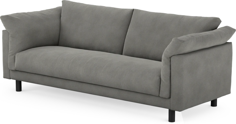 Cherrie - 3-sits soffa, hel dyna, fast klädsel - Grå
