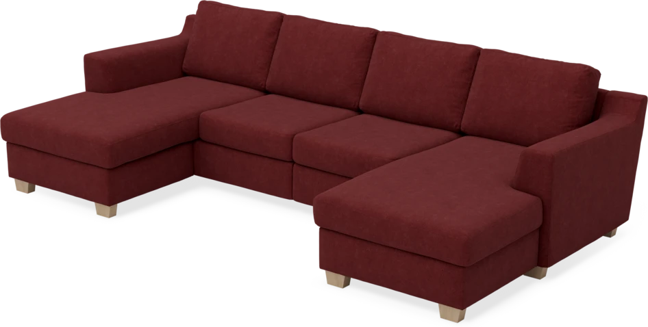 Friday - 2-sits soffa med två schäslonger - Rosa