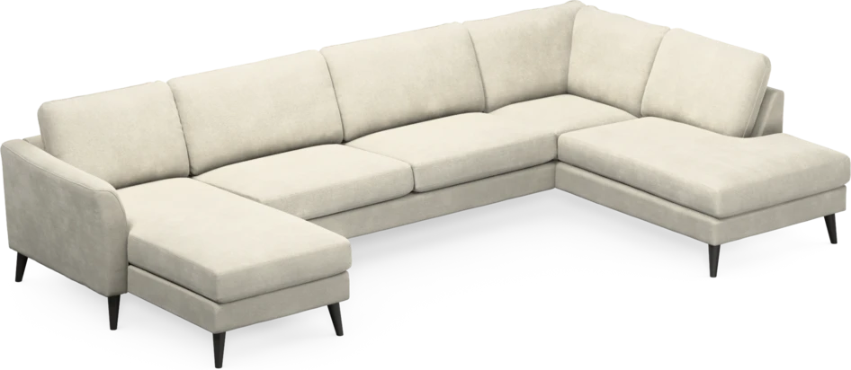 Bridge - 3-sits soffa med schäslong vänster och divan höger - Vit