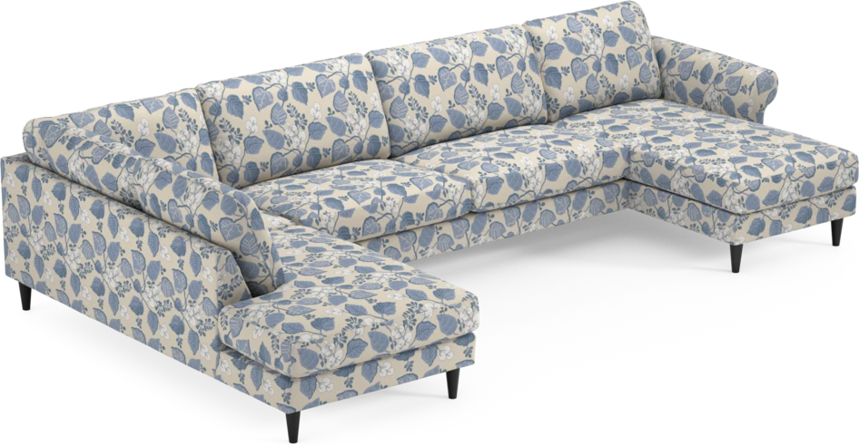 Bridge - 3-sits soffa med divan vänster och schäslong höger - Blå