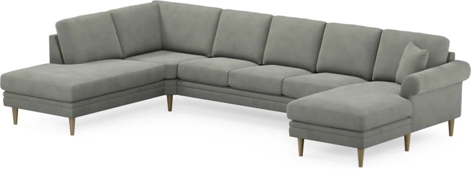 Eden - 3-sits soffa med divan vänster och schäslong höger - Grå