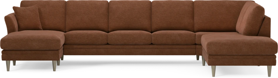 Eden - 3-sits soffa med schäslong vänster och divan höger - Orange