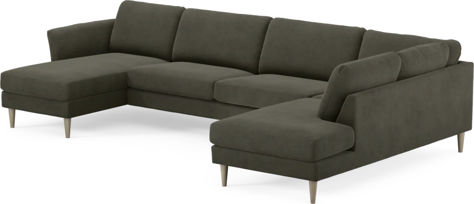 Bridge - 3-sits soffa med schäslong vänster och divan höger - Grå