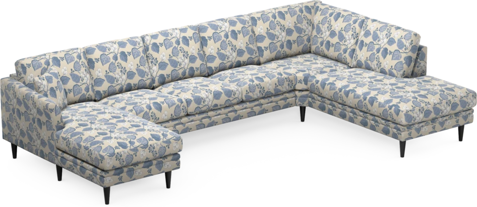 Eden - 3-sits soffa med schäslong vänster och divan höger - Flerfärgad