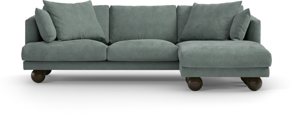 Harper - 4-sits med schäslong höger  - Blå