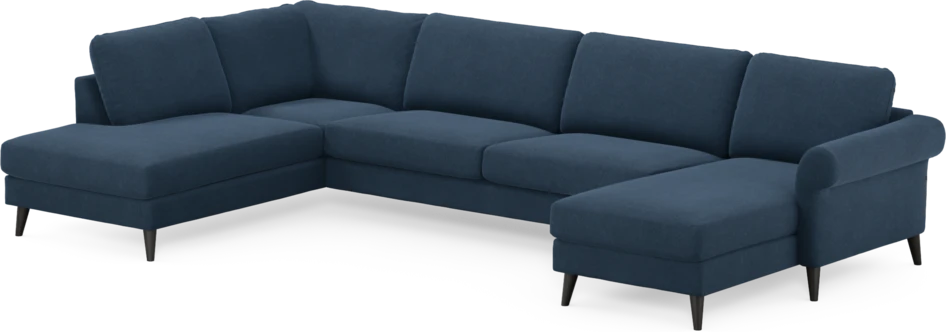 Bridge - 3-sits soffa med divan vänster och schäslong höger - Blå