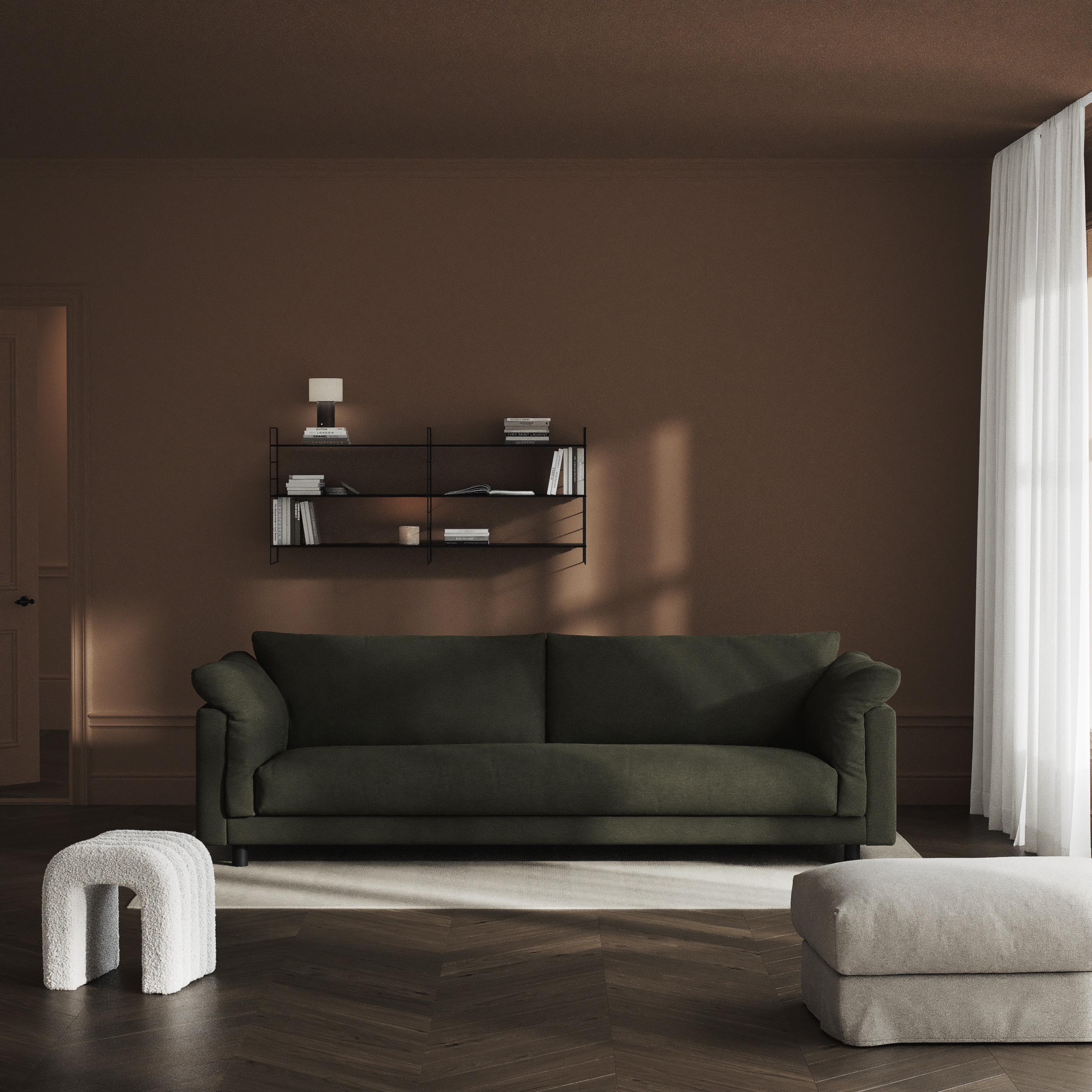 Cherrie - 4-sits soffa, hel dyna, fast klädsel - inspiration