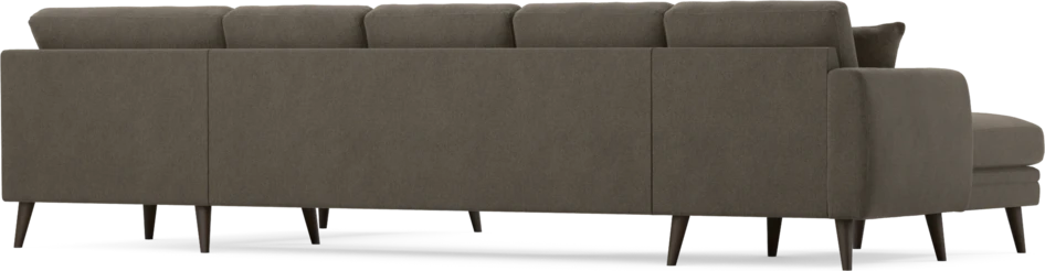 Eden - 3-sits soffa med schäslong vänster och divan höger - Brun