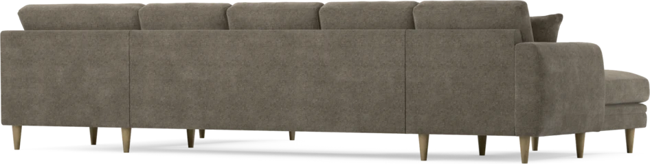Eden - 3-sits soffa med schäslong vänster och divan höger - Brun