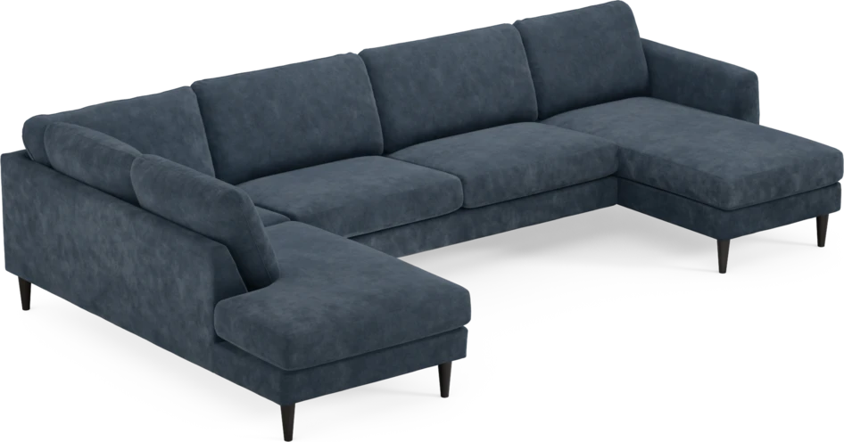 Bridge - 3-sits soffa med divan vänster och schäslong höger - Blå