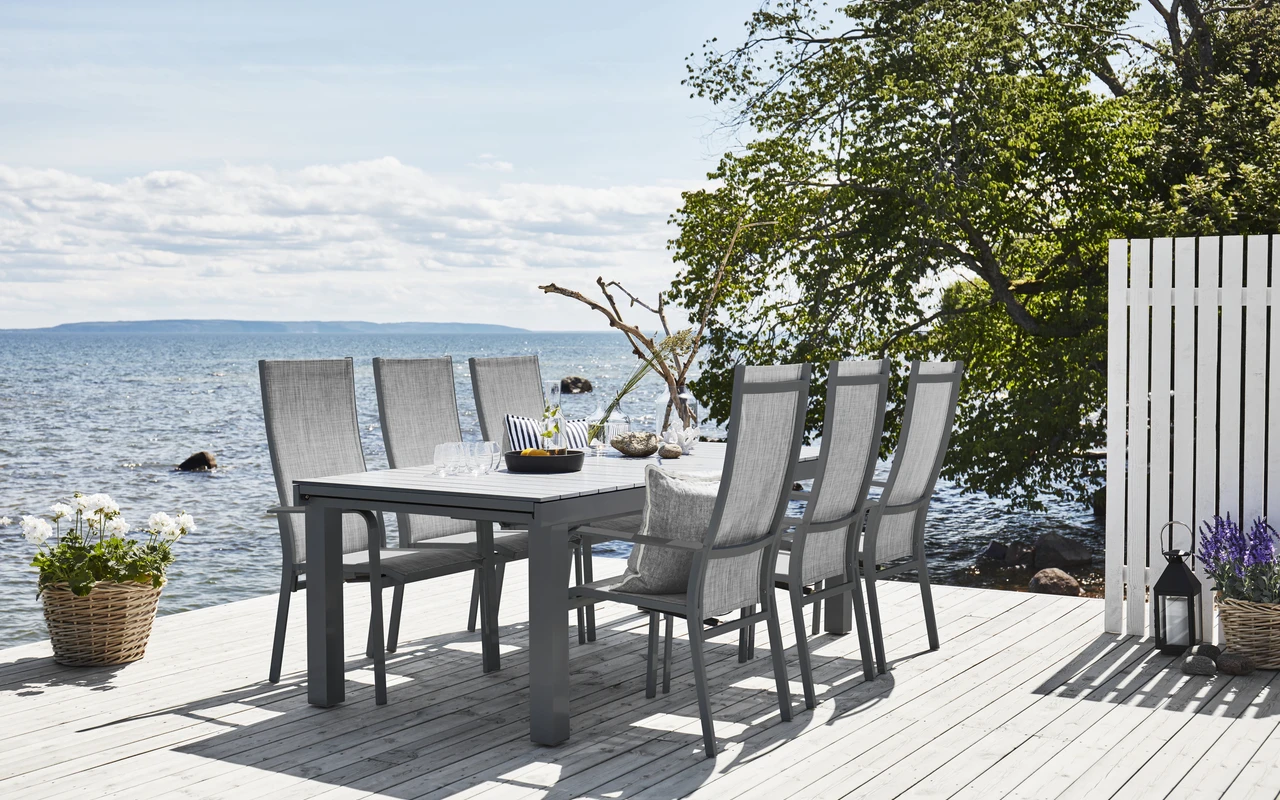 Modena - Utegrupp med bord och 6 reclinerstolar - inspiration