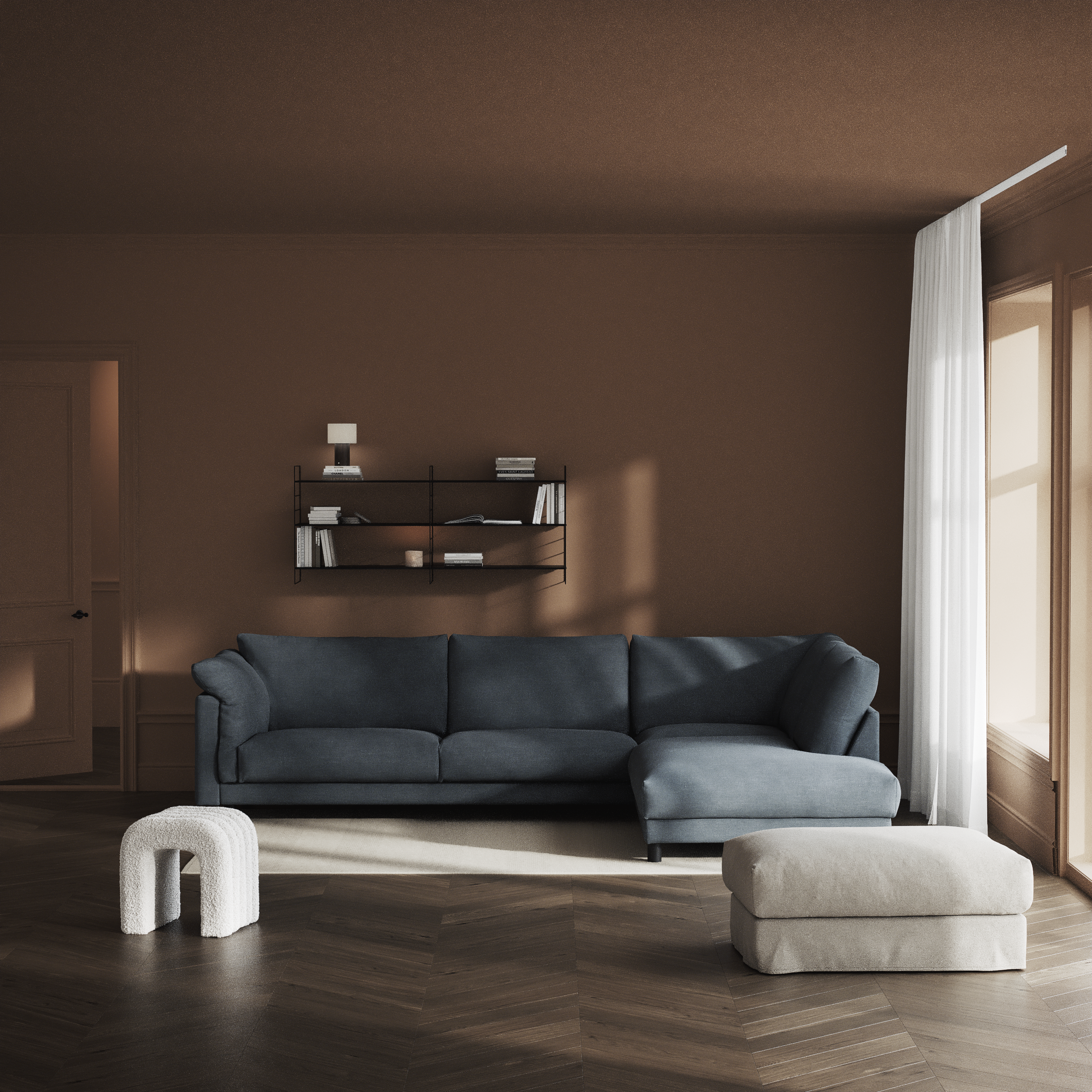 Cherrie - 3-sits soffa med divan höger, fast klädsel - inspiration