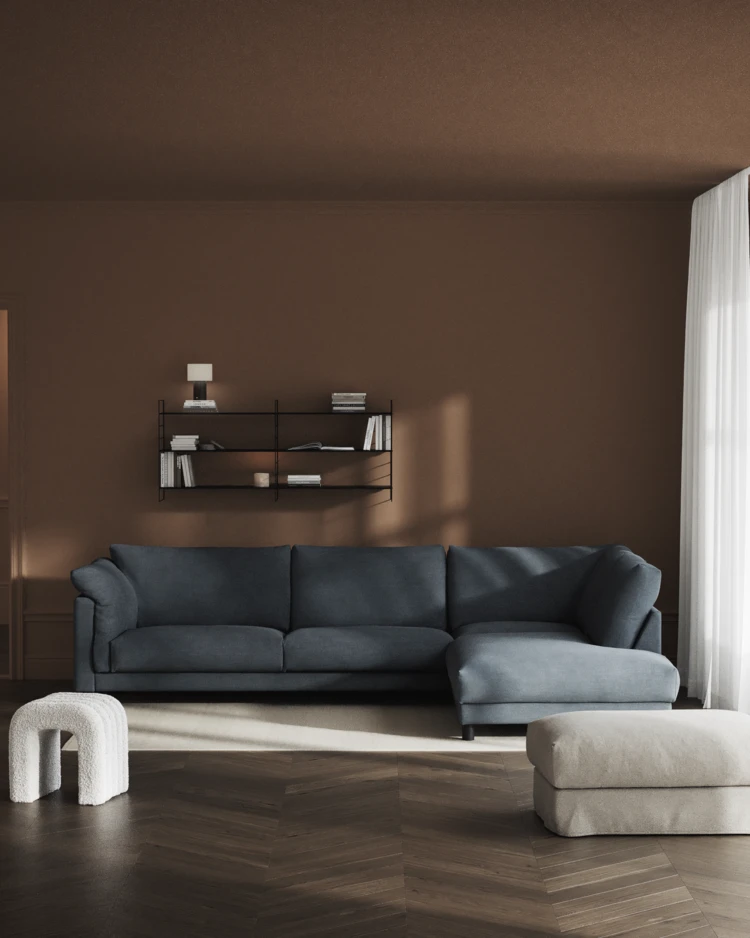 Cherrie - 3-sits soffa med divan höger, fast klädsel - inspiration
