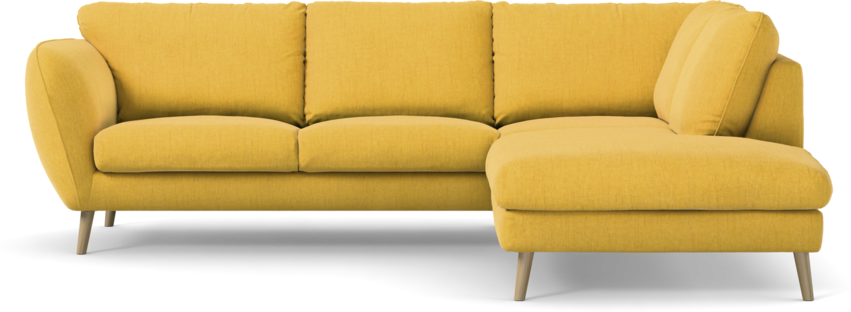 Madison Lux - 2-sits soffa med divan höger - Gul