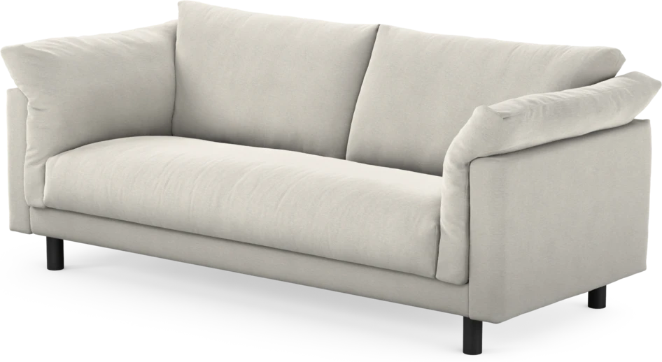 Cherrie - 2,5-sits soffa, hel dyna, fast klädsel - Vit