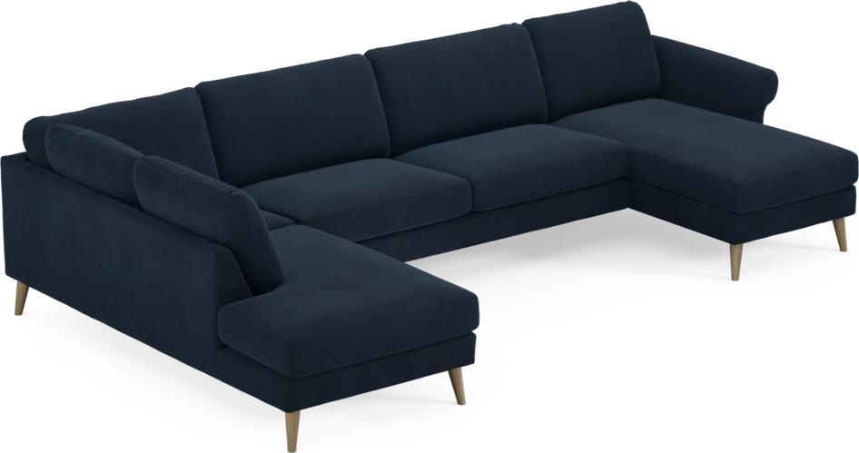 Bridge - 3-sits soffa med divan vänster och schäslong höger - Blå
