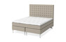 Sense Delux - Kontinentalsäng, dubbelsäng med bäddmadrass Dream Delux vit - Beige