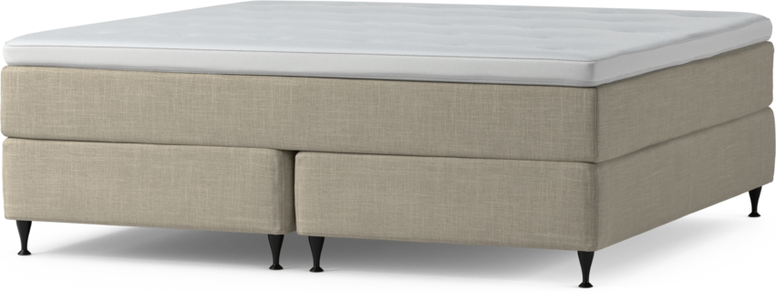 Delux Exclusive - Kontinentalsäng, dubbelsäng med bäddmadrass och sängben - Beige