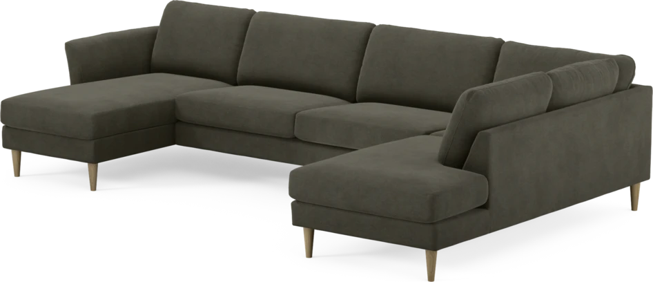 Bridge - 3-sits soffa med schäslong vänster och divan höger - Grå