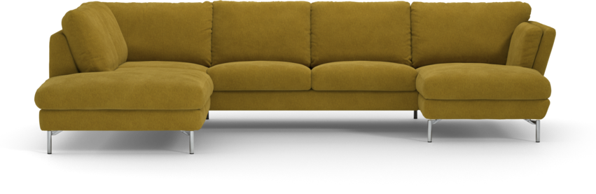 Madison Lux - 2-sits soffa med divan vänster och schäslong höger - Gul