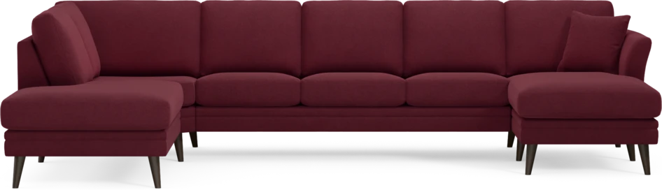 Eden - 3-sits soffa med divan vänster och schäslong höger - Röd