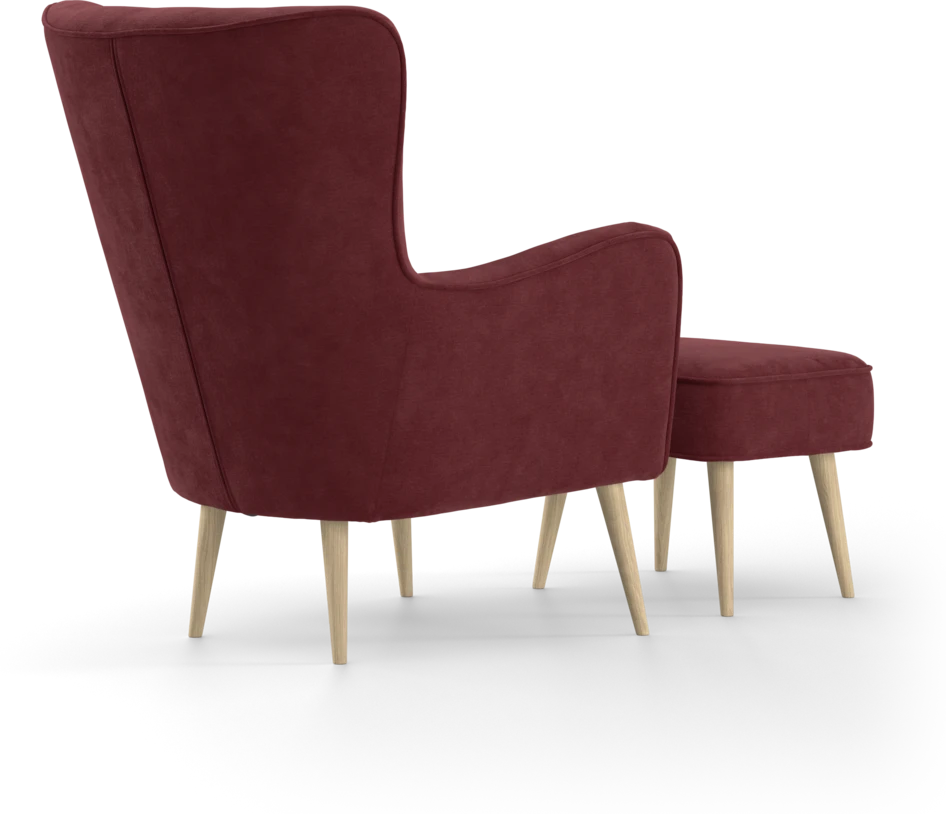 Cordelia - Fåtölj med fotpall - Rosa