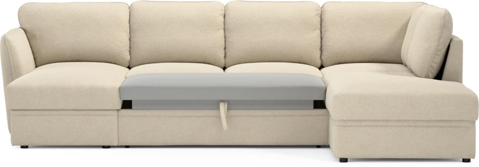 Öland - Bäddsoffa med schäslong vänster och divan höger - Beige