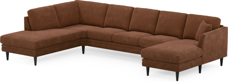 Eden - 3-sits soffa med divan vänster och schäslong höger - Orange