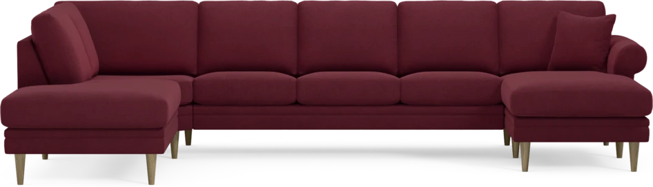 Eden - 3-sits soffa med divan vänster och schäslong höger - Röd