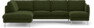 Madison Lux - 2-sits soffa med divan vänster och schäslong höger - Grön