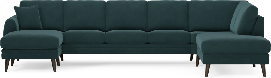 Eden - 3-sits soffa med schäslong vänster och divan höger - Blå