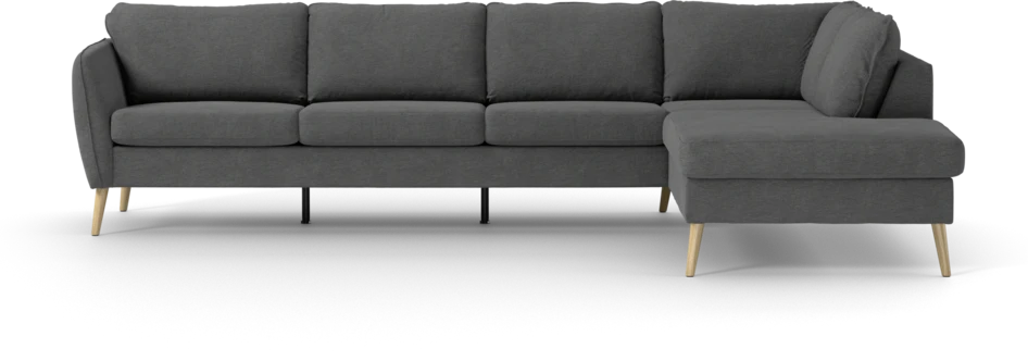 County - 3-sits soffa med divan höger - Grå