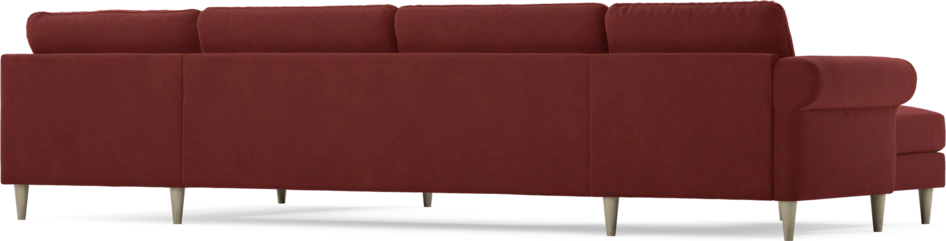 Bridge - 3-sits soffa med schäslong vänster och divan höger - Röd