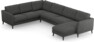 Bridge - Hörnsoffa, 2+3-sits med schäslong höger - Svart