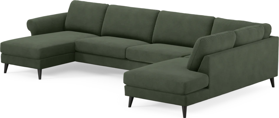 Bridge - 3-sits soffa med schäslong vänster och divan höger - Grön
