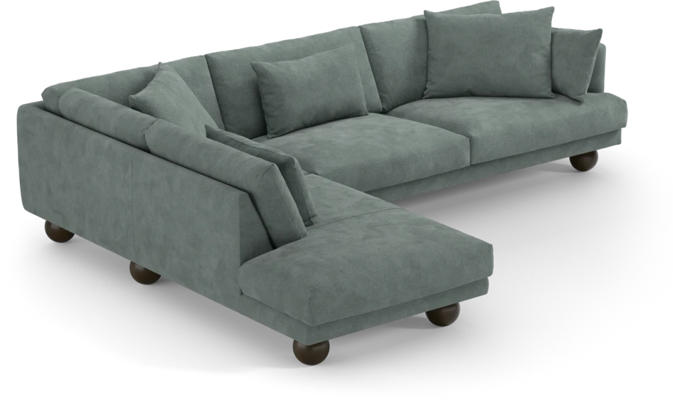 Harper - 3-sits soffa med divan vänster - Blå