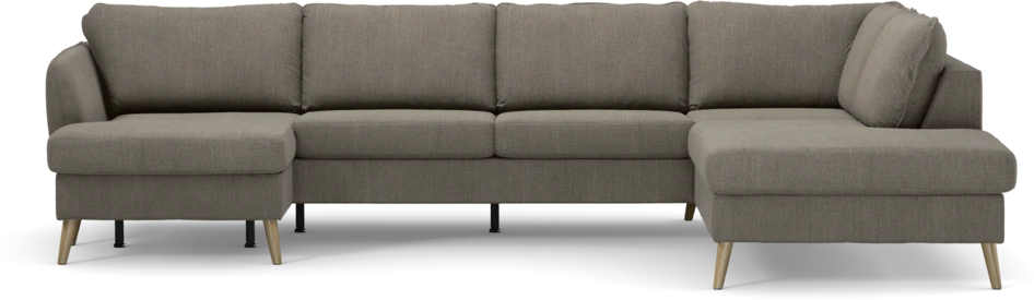 County - 3-sits soffa med schäslong vänster och divan höger - Brun