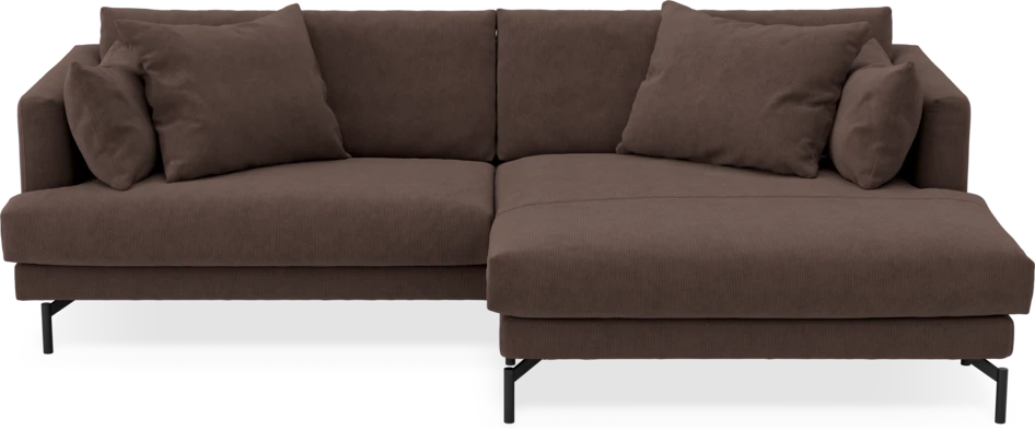 Harper - 4-sits med schäslong XL höger - Brun