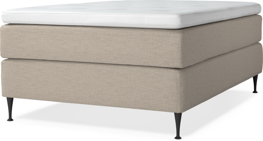 Delux Exclusive - Kontinentalsäng, enkelsäng 140 cm med bäddmadrass - Beige