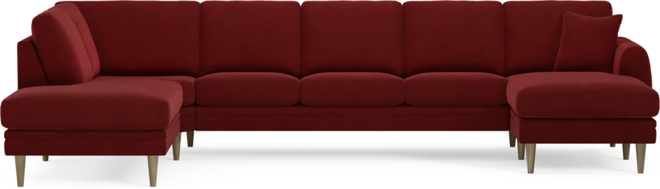 Eden - 3-sits soffa med divan vänster och schäslong höger - Röd