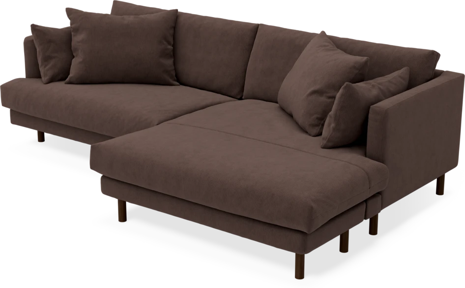 Harper - 4-sits med schäslong XL höger - Brun